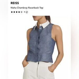 Reiss Chambray Sleeveless Blouse